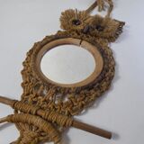 Miroir chouette hibou en macramé