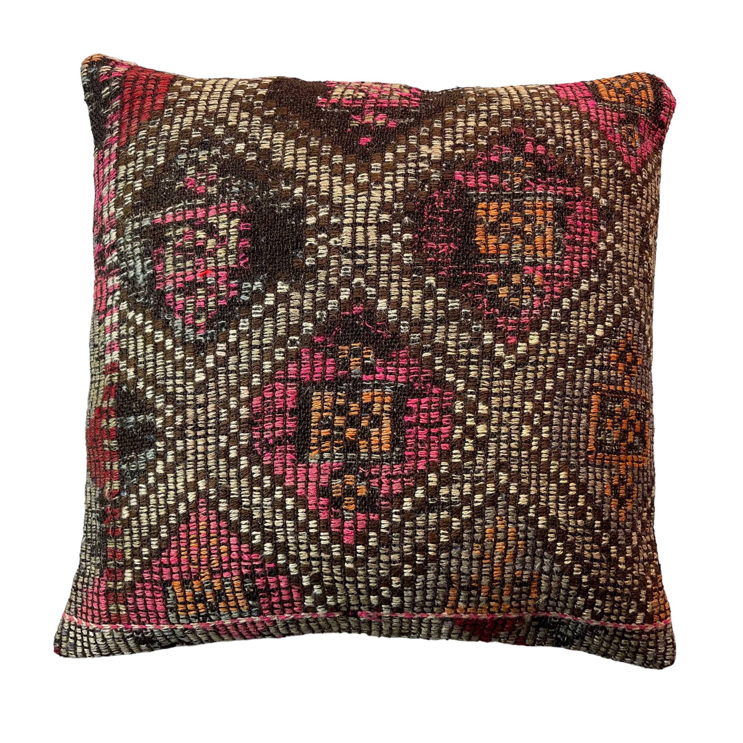 Vintage turkish kilim cushion cover , 55 x 55 cm