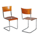 Bauhaus Chairs in Beech and Chromed Steel, Czech, 1930s, Set of 2
