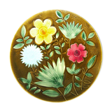 Plated flowers in dabbling of sarreguemines earthenware