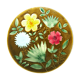 Plat aux fleurs en barbotine de la faïencerie Sarreguemines