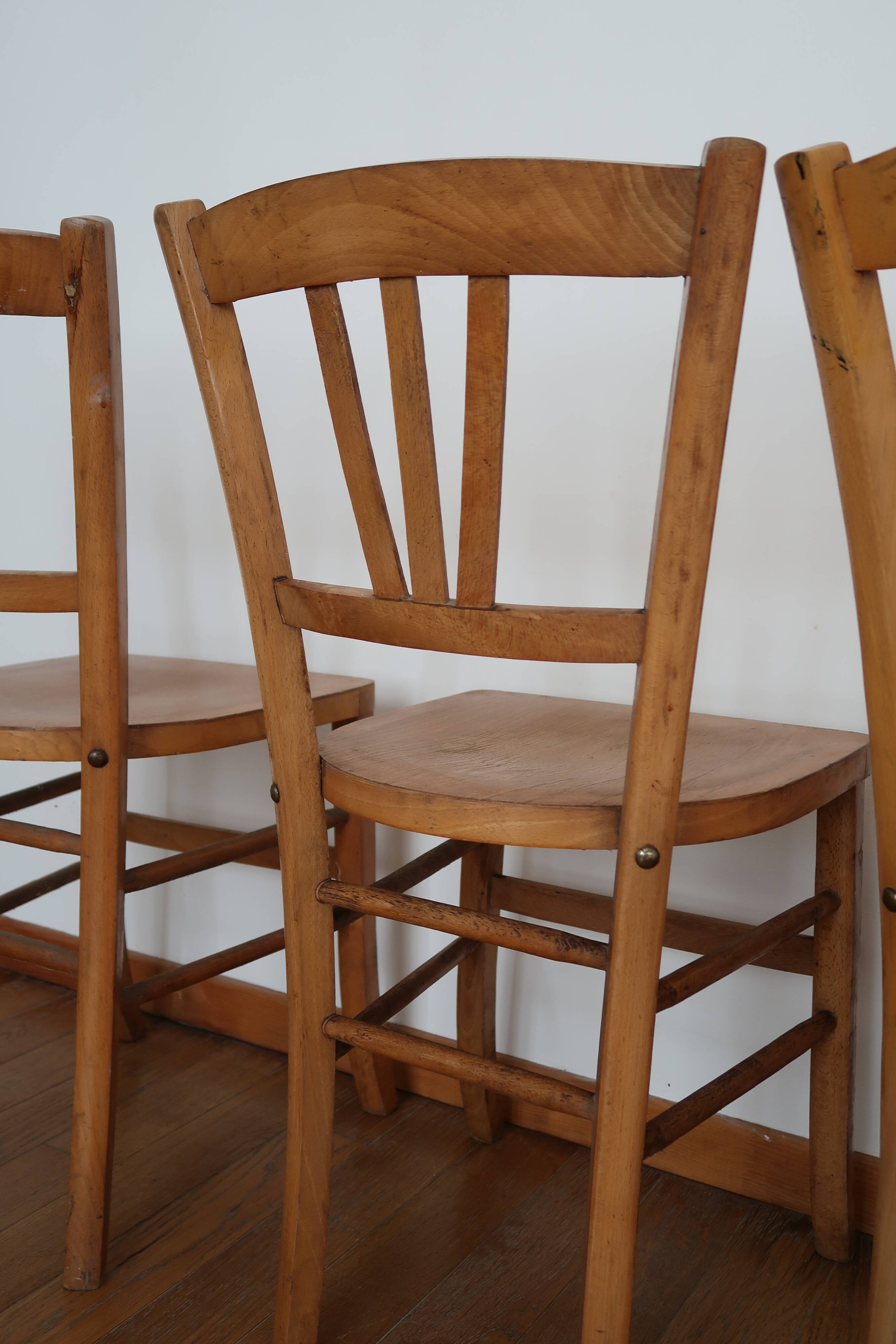 Lot de 8 chaises bistrot clair Luterma