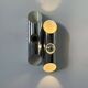 Pair of double wall lights, chrome metal, France, 1960