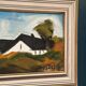 Original Swedish Oil on Panel – “Landscape with Farm” by Louis Zelig – Signed – Vintage & Framed – 78 × 39 cm (30.7" × 15.4")