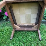 Restored oak and fabric armchair