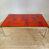 Mid-century red ceramic coffee table, Denmark, 1960s