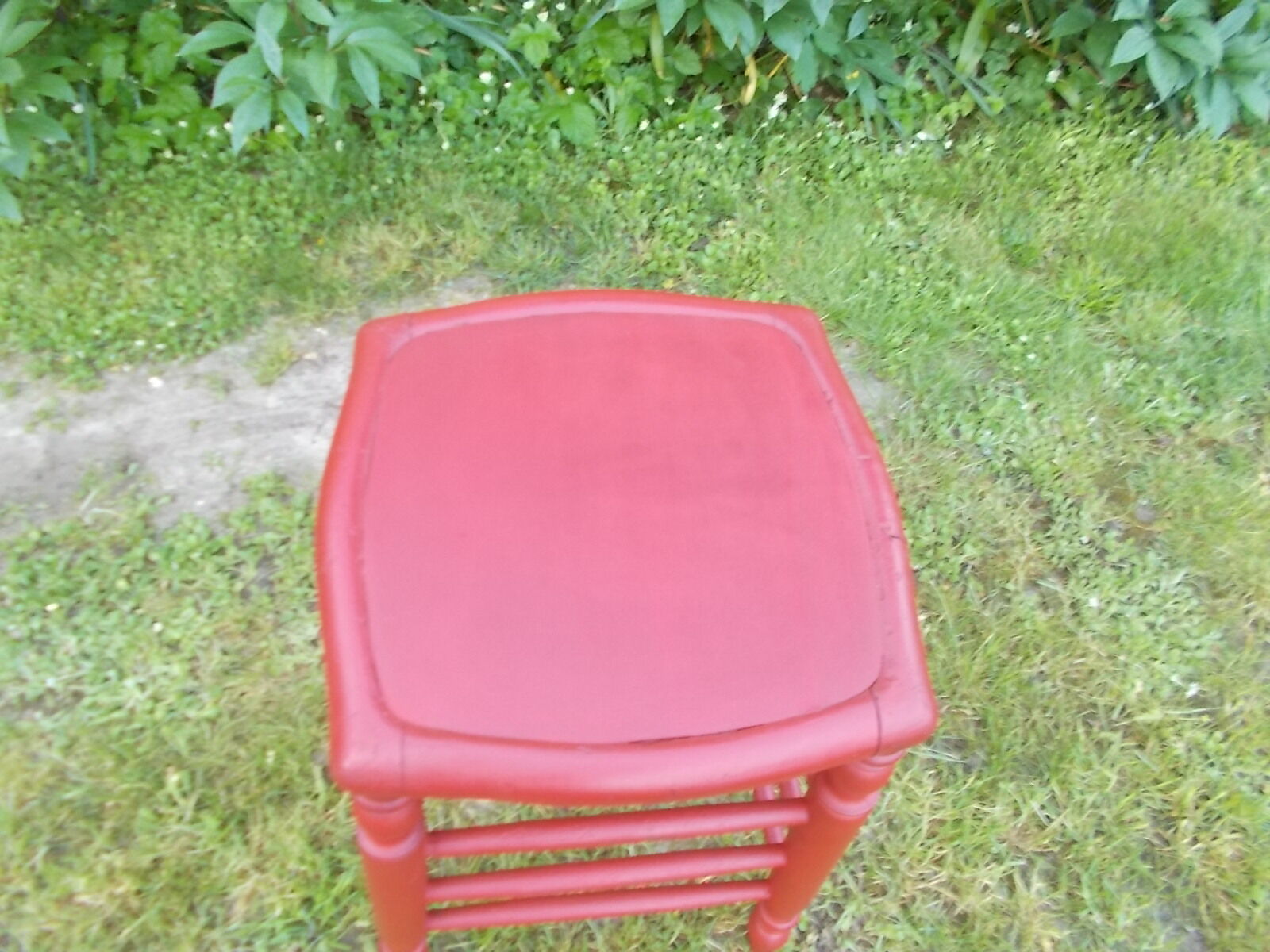 High turned wooden stool