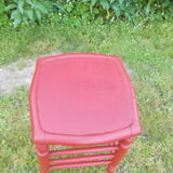 High stool in turned wood