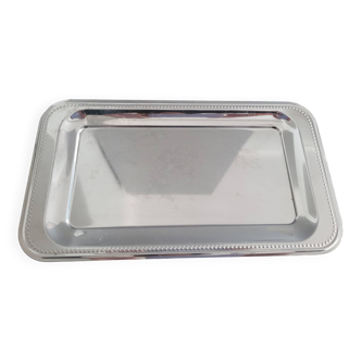 Guy Degrenne stainless steel tray - fine stripes on top and bottom