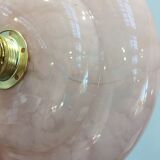 Pair of Art Deco suspensions in pink Clichy glass