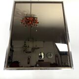 Italian vintage Romeo Rega chrome and brass mirror from 70s