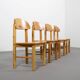 Set of Four Rainer Daumiller Pine Wood Dining Chairs, 1970s