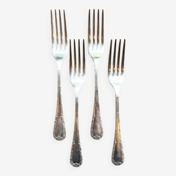 4 fourchettes en métal argenté