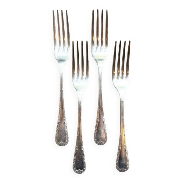4 fourchettes en métal argenté