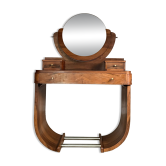 Vintage Art Deco walnut dressing table