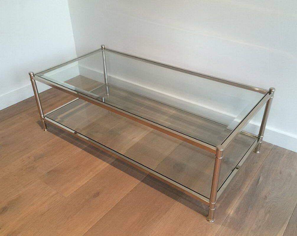 Grande table basse chromée