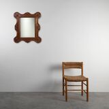 Baroque solid oak carved Wall Mirror, Belgium ca 1900