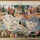 Affiche ancienne carte illustrée du canada de 1948 - jp pinchon