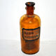 Set of 4 old brown glass apothecary bottles - Lab pharmacy bottle