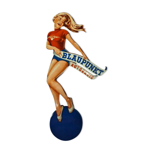 Plaque publicitaire pinup blaupunkt