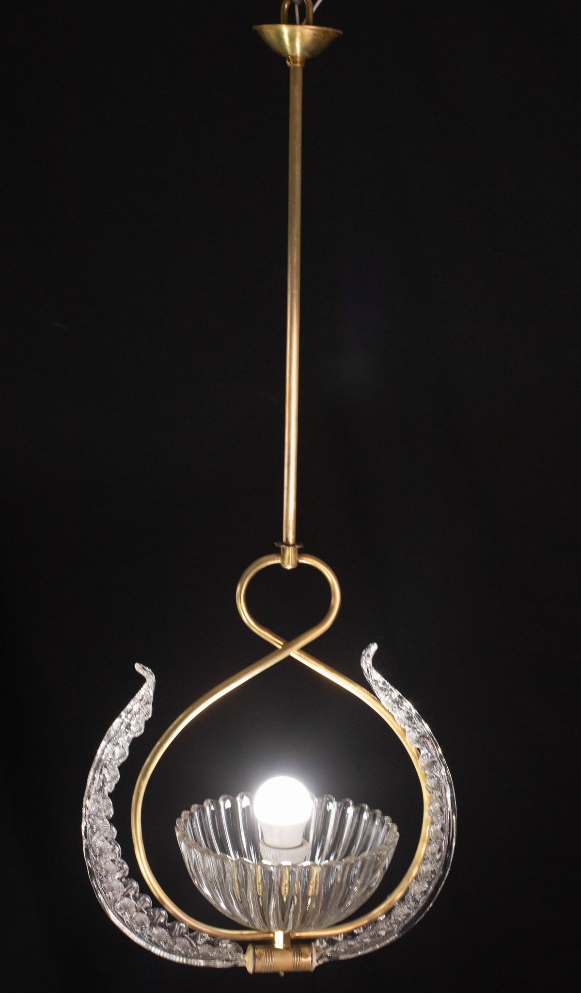 Elegant Art Deco Barovier and Toso chandelier, 1940s