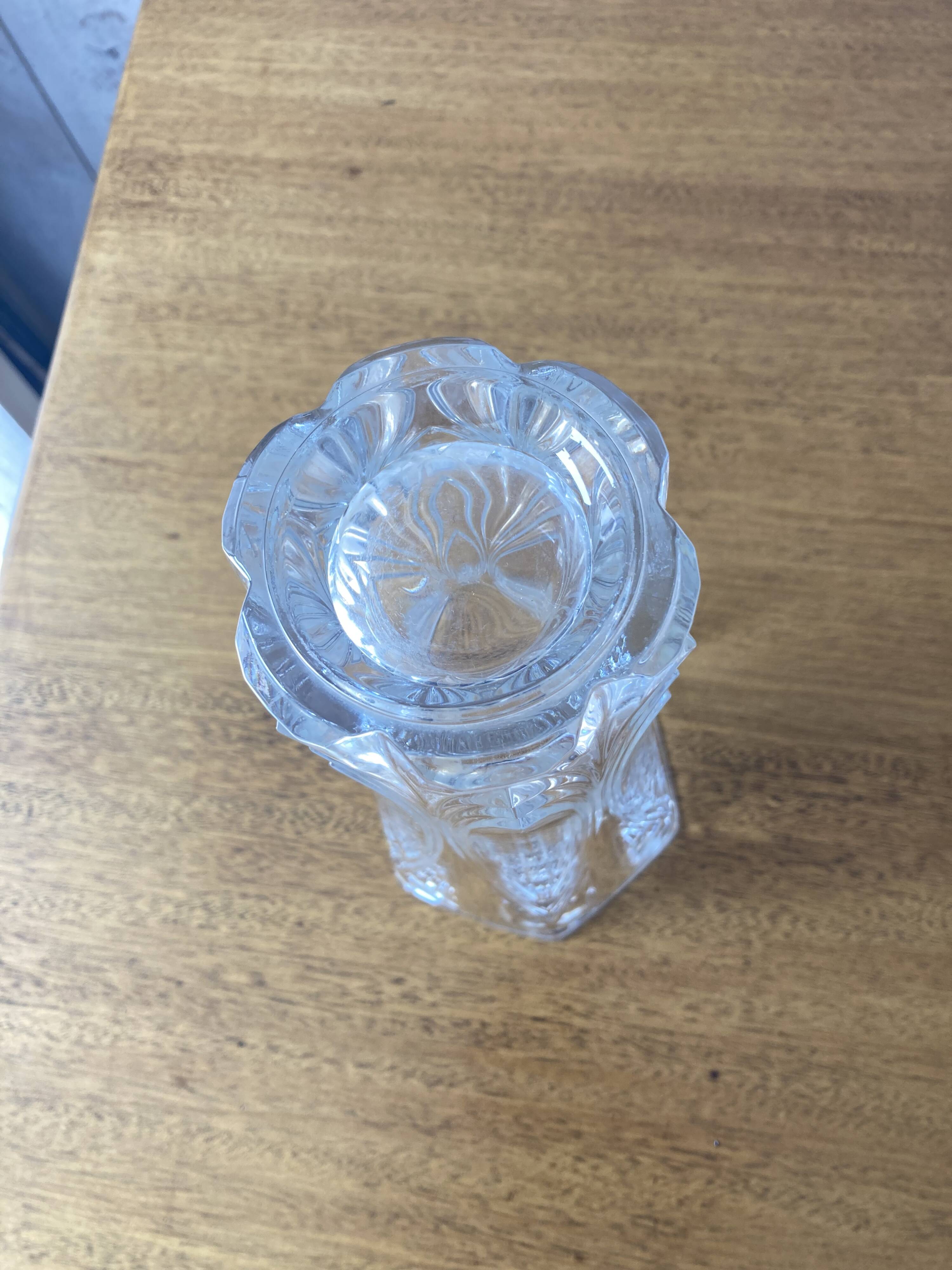 Chiseled crystal vase