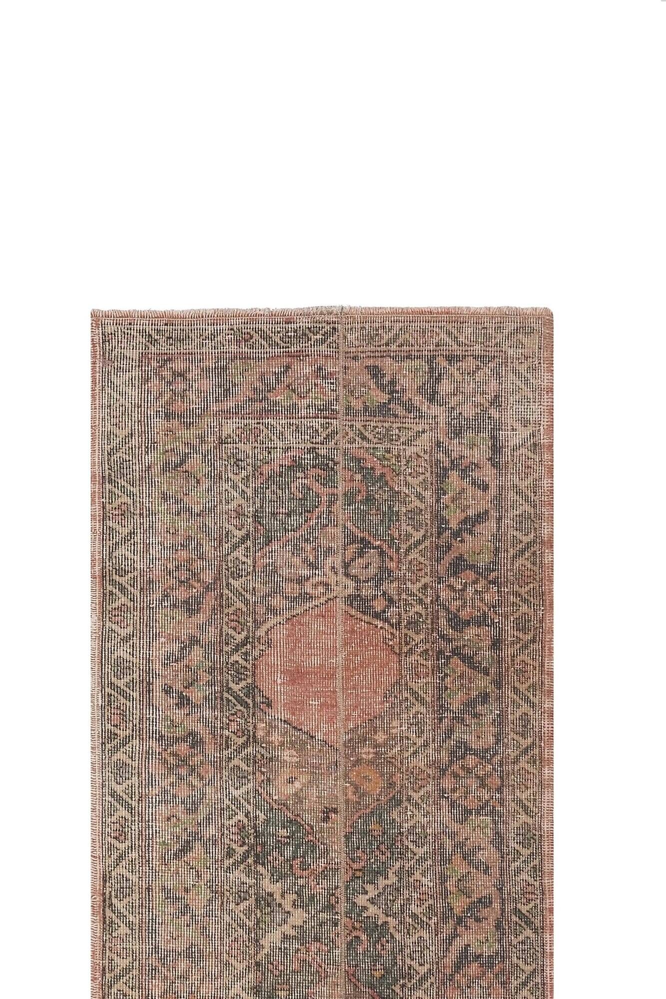 Vintage Turkish hallway rug 63x725 cm