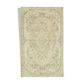 Tapis beige turc en laine nouée à la main 183 cm x 295 cm