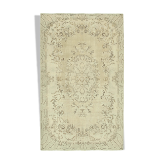 Tapis beige turc en laine nouée à la main 183 cm x 295 cm