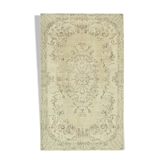 Hand-knotted wool turkish beige rug 183 cm x 295 cm