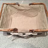 Dressed wicker baskets with two handles
