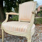 Jean Paul-françois Paire De Fauteuils En Bois Laqué D’époque Louis XVI XVIII Eme Siècle