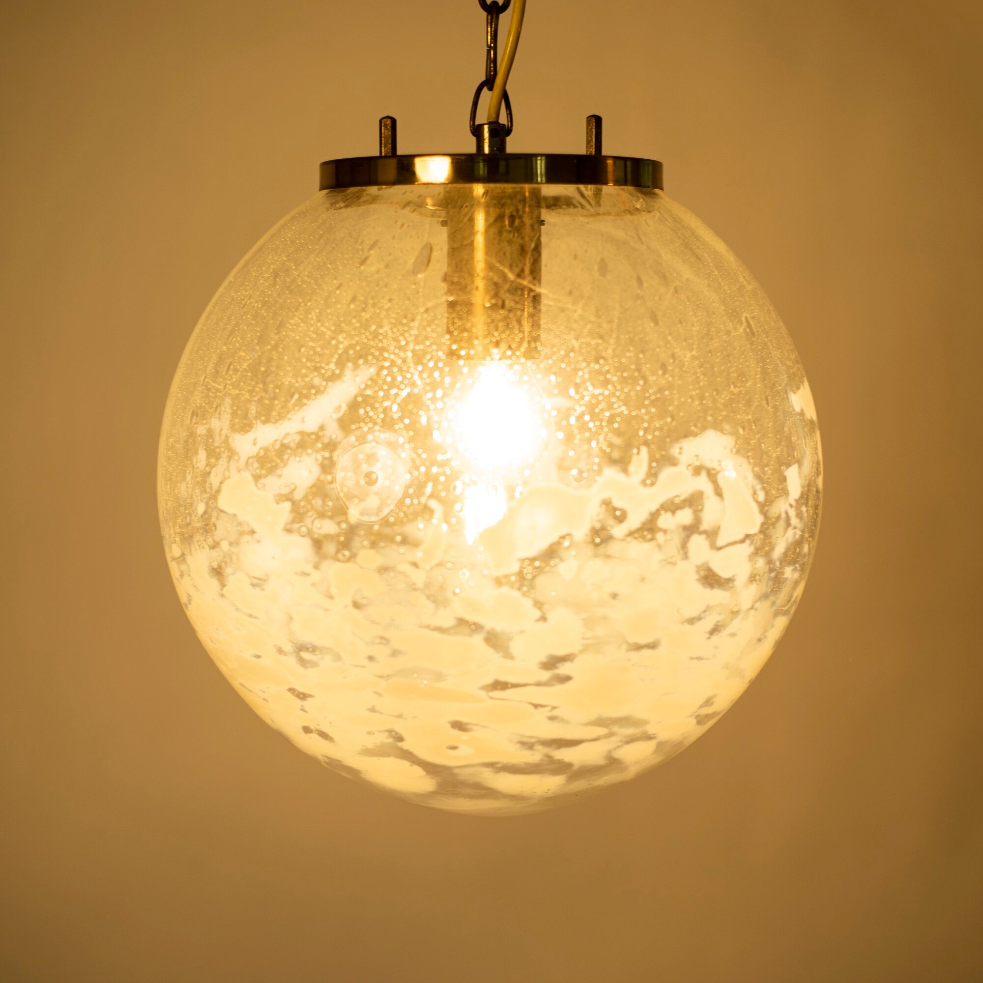 Art-glass ball chandelier by Kamenicky Senov, Czechoslovakia, 1970s