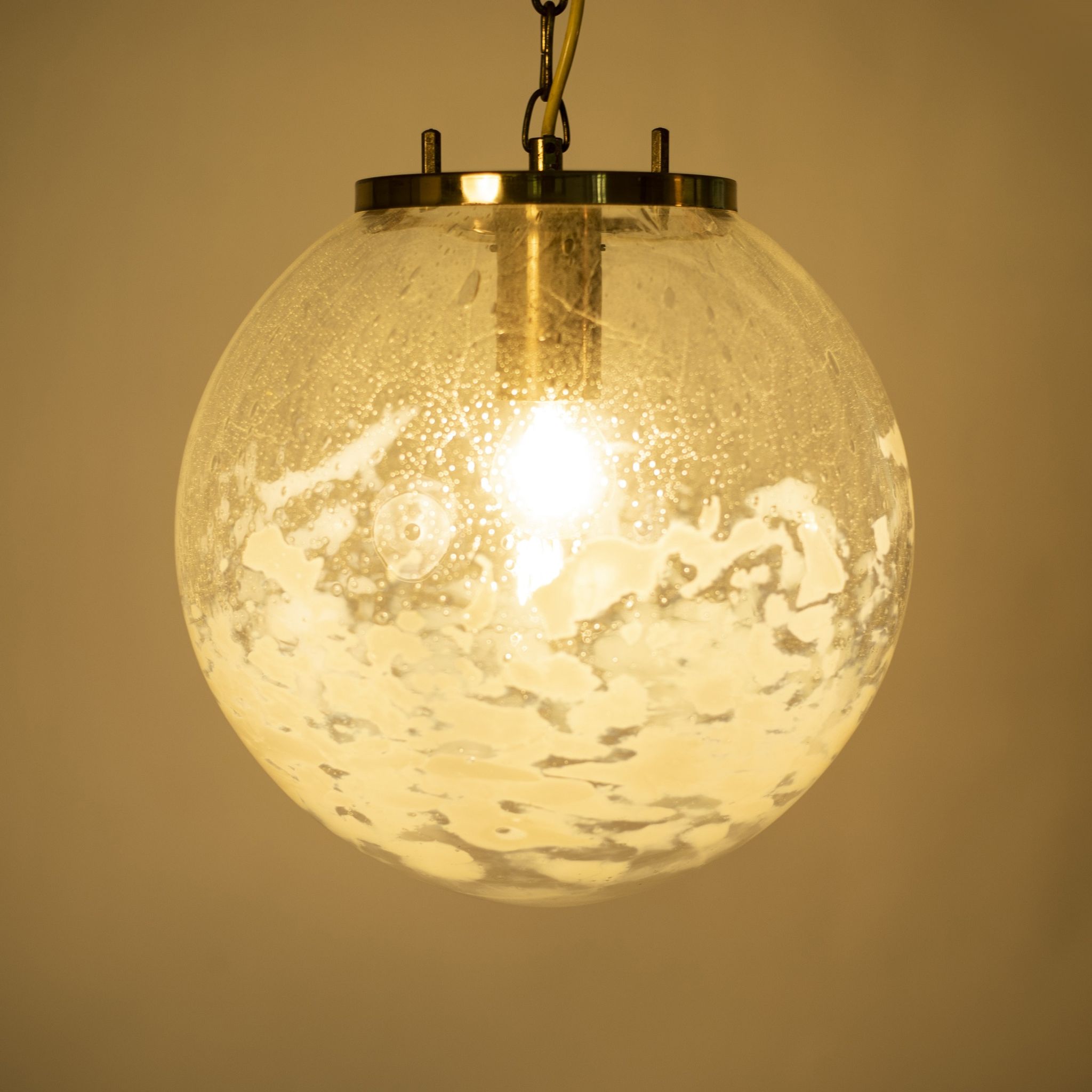 Art-glass ball chandelier by Kamenicky Senov, Czechoslovakia, 1970s
