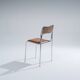 Tubular steel and cognac leatherette chair, 1980s