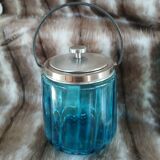 Bonbonnière en verre bleu