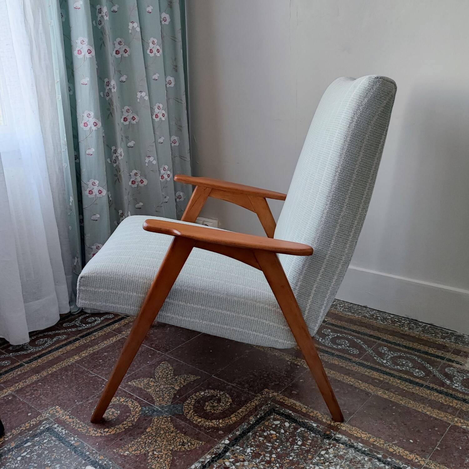 Fauteuil années 50/60 bleu