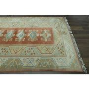 1970s Vintage Turkish Oushak Handmade Wool Cotton Orange Area Rug  198x287