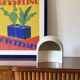 Organic white ceramic table lamp, Italy 1970