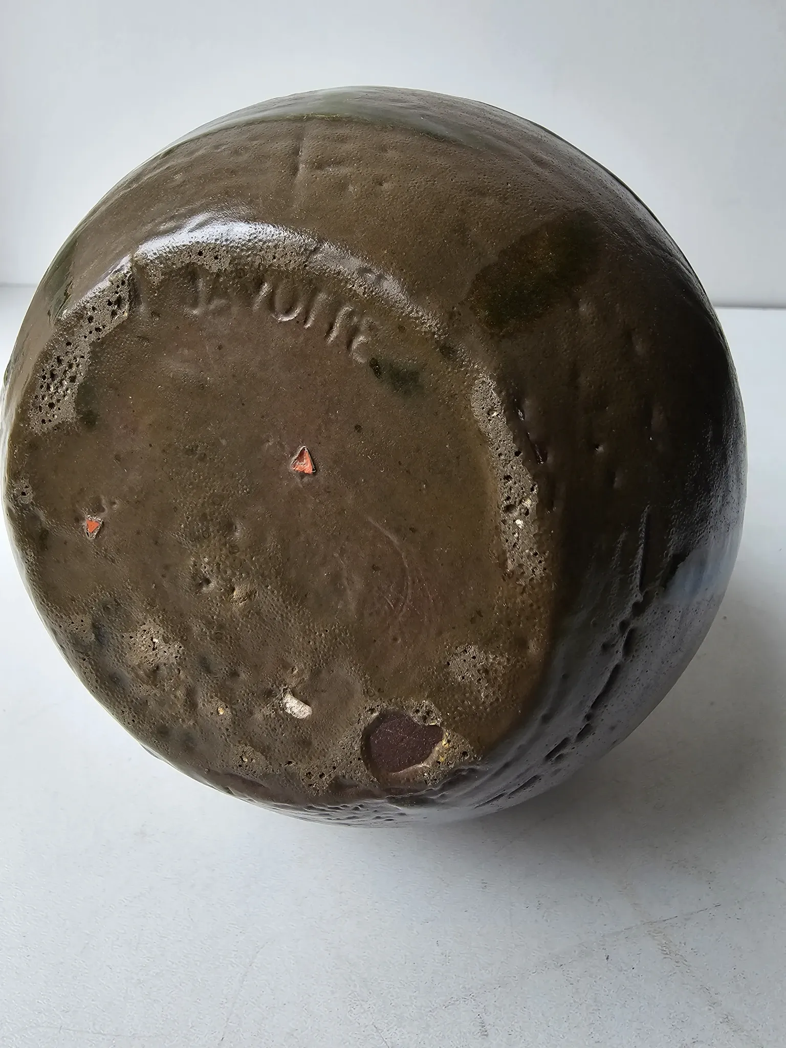Artisanal vase in glazed stoneware signed Javotte