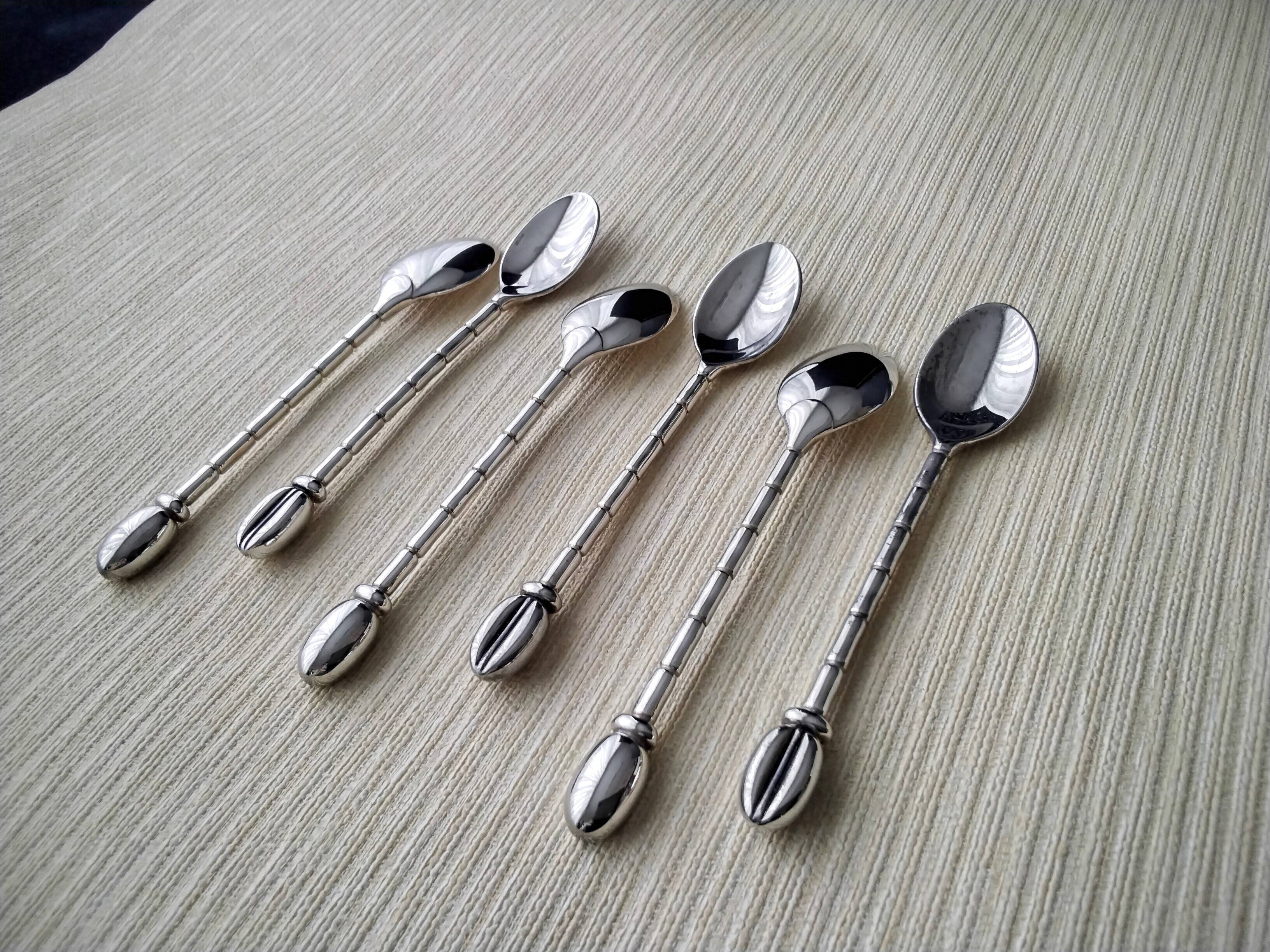 Box of 6 silver-plated mocha spoons Siléa