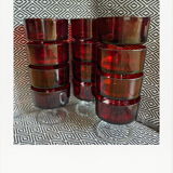 Set of 12 glasses with arcoroc foot BP