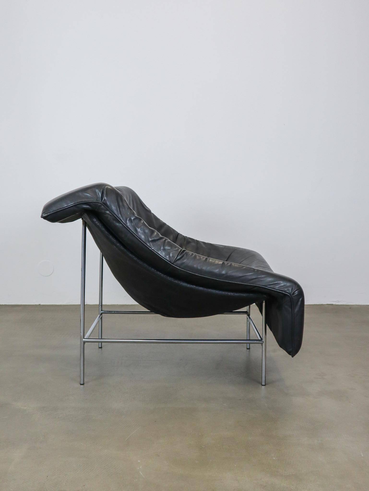 Vintage leather Butterfly chair with steel frame by G. van den Berg, Montis