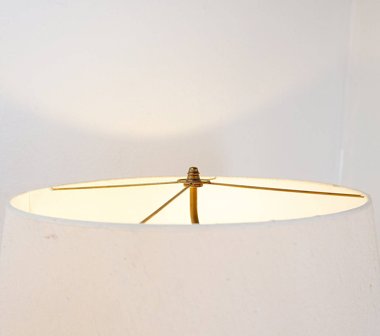 Mid-Century teak and brass floor lamp, Denmark, 1960s