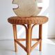 1960s Handmade Vintage French Riviera Wicker & Bamboo Side Table