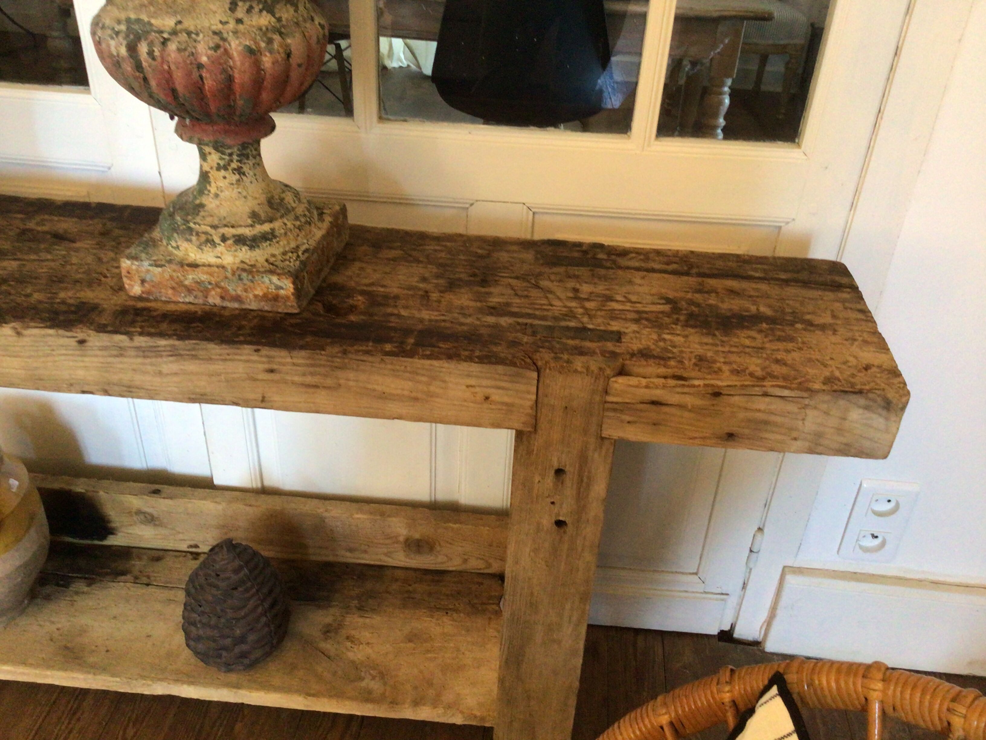 Old wooden workbench 2m48