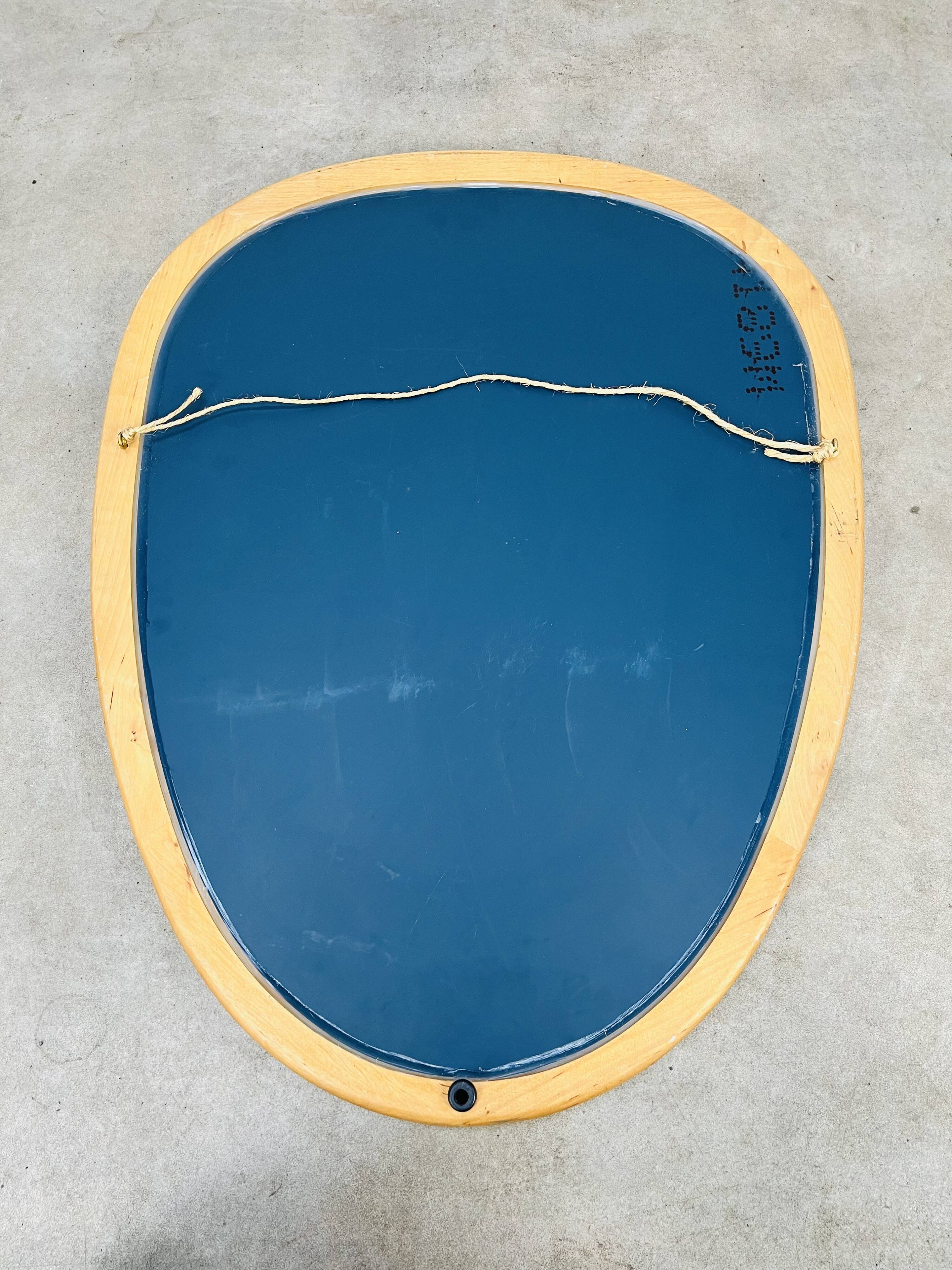 Miroir rétroviseur cerclage bois style scandinave