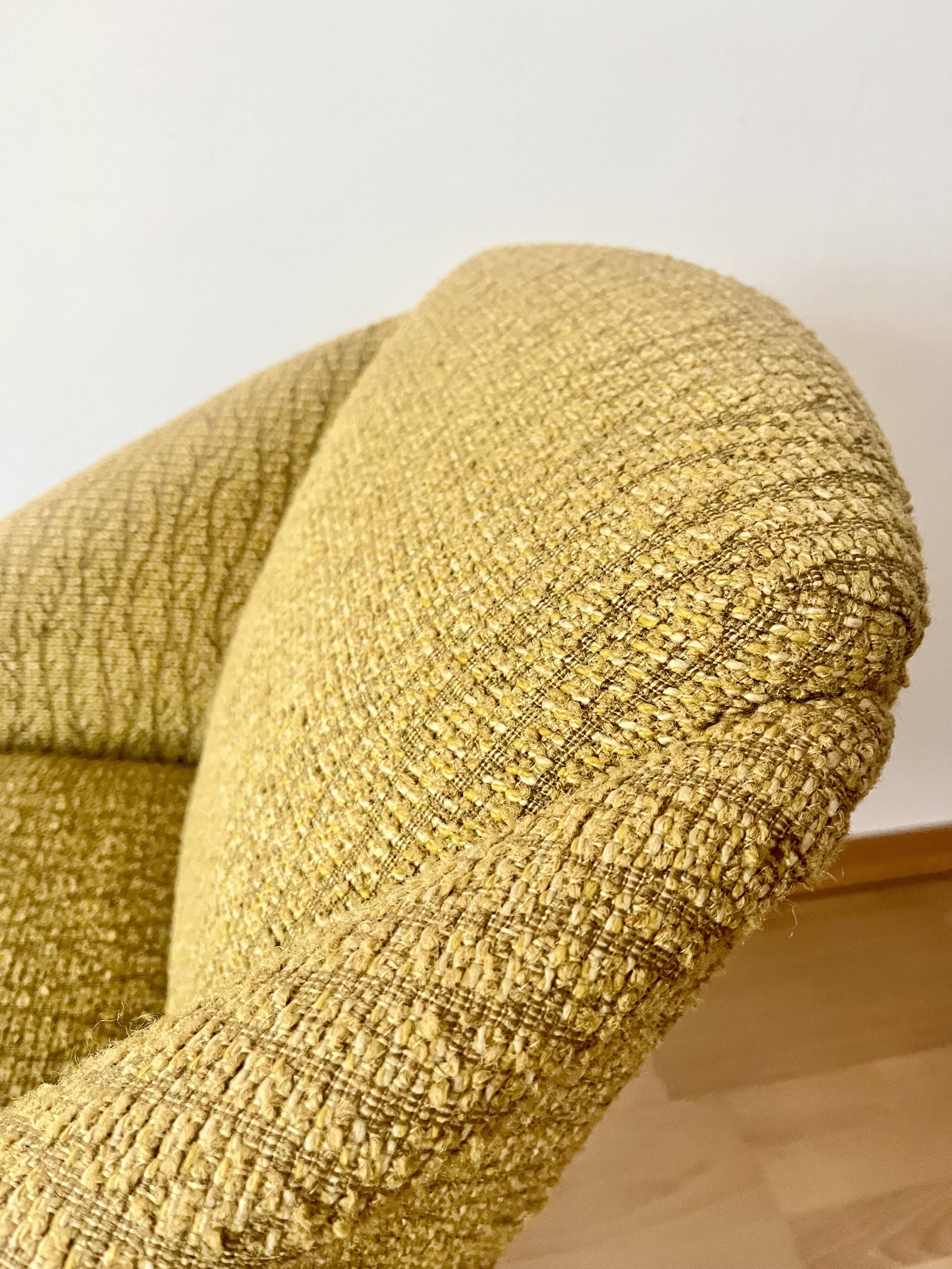 Mid Century Modern Lounge Chair 1950s Scandinavian Armchair Mustard Yellow