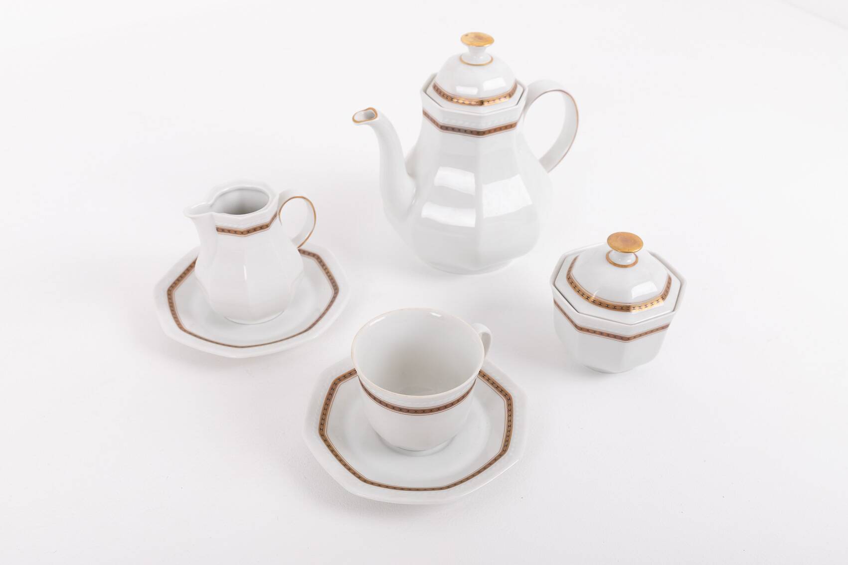Vintage porcelain coffee/tea set from Schirnding Bavaria, 1970’s