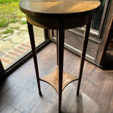 Wooden pedestal table with marquetry